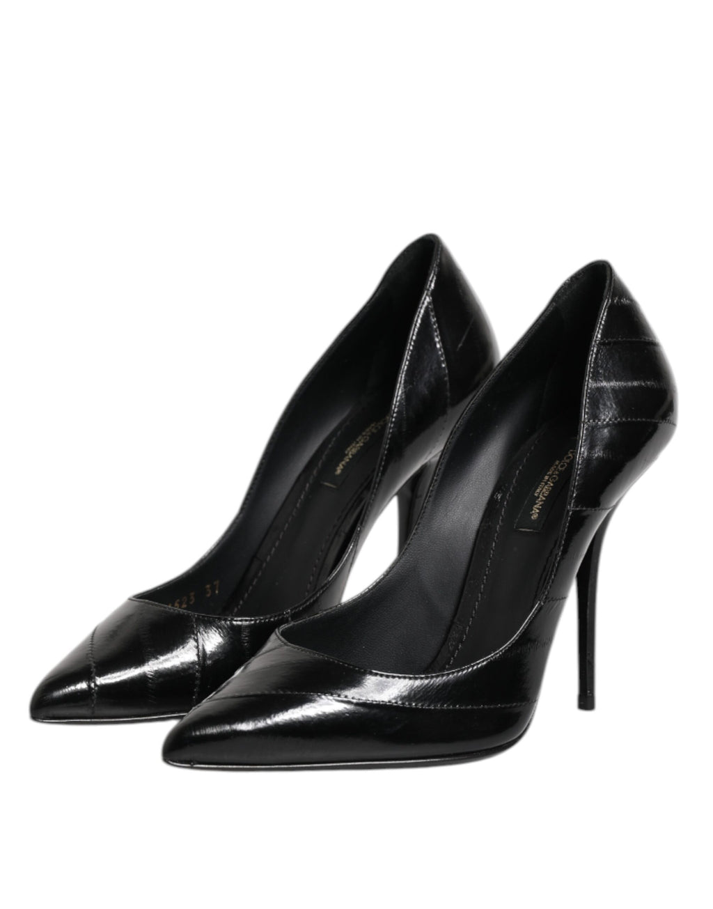Dolce & Gabbana Black Leather High Heel Stiletto Pumps