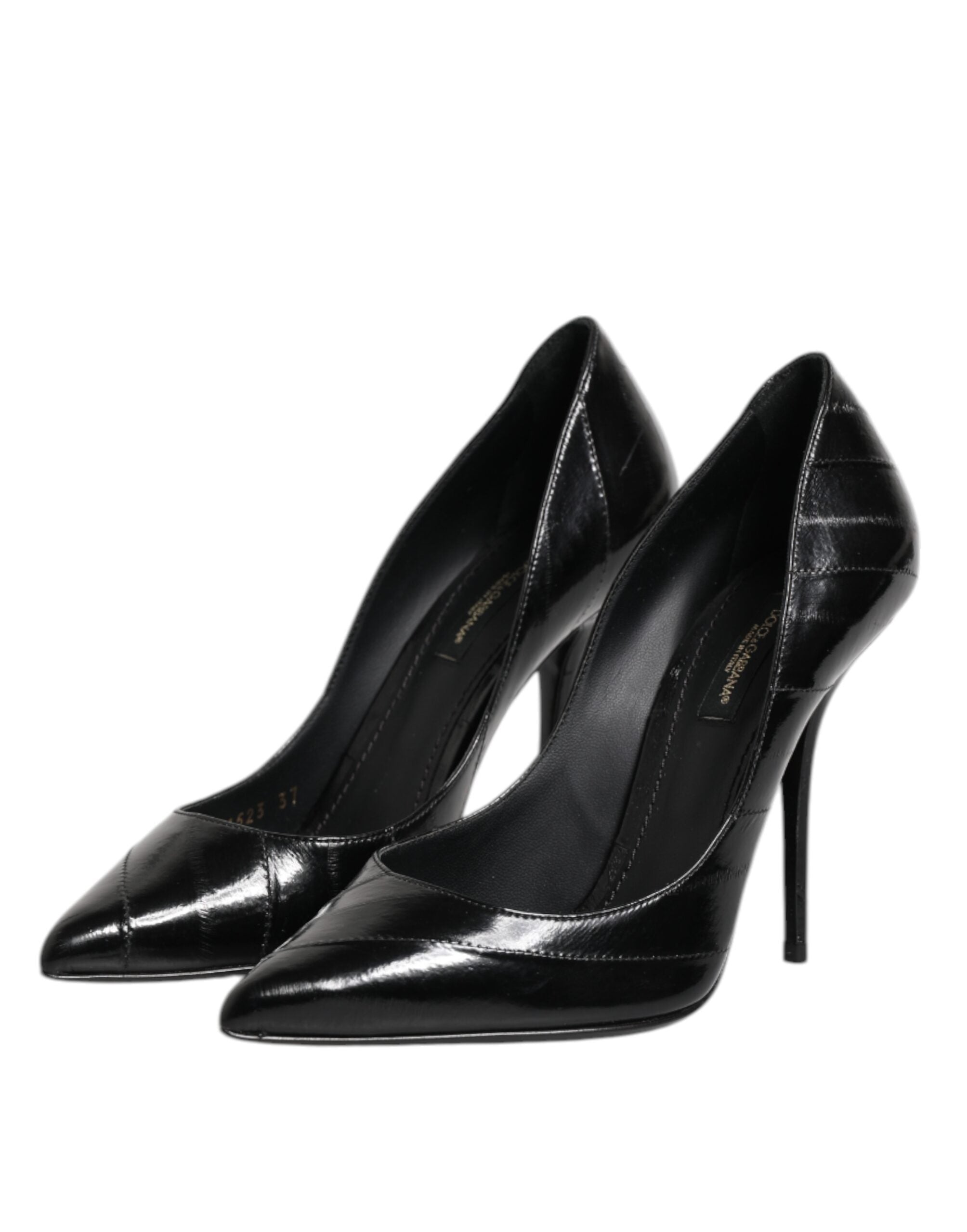 Dolce & Gabbana Black Leather High Heel Stiletto Pumps