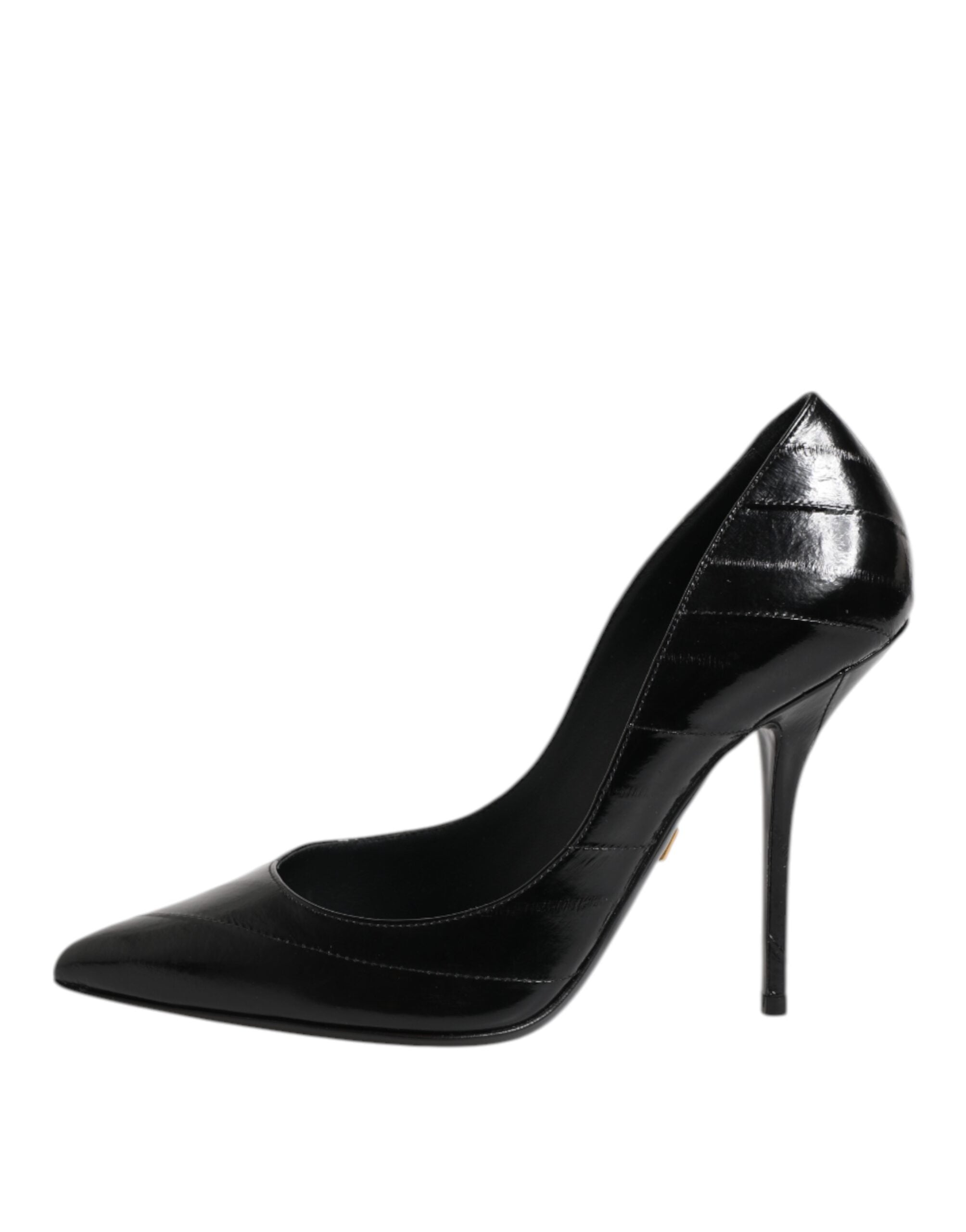Dolce & Gabbana Black Leather High Heel Stiletto Pumps