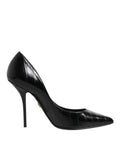 Dolce & Gabbana Black Leather High Heel Stiletto Pumps
