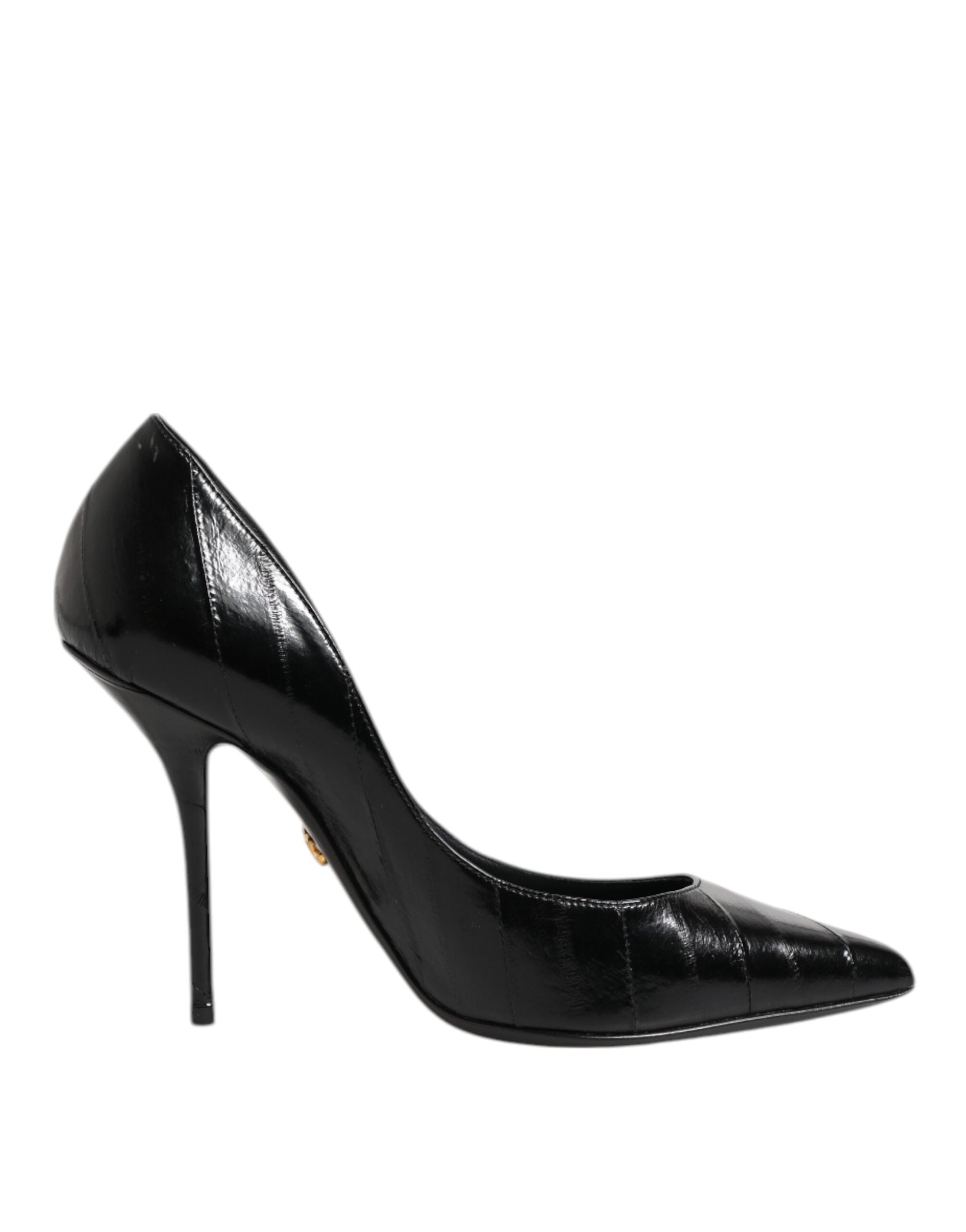 Dolce & Gabbana Black Leather High Heel Stiletto Pumps