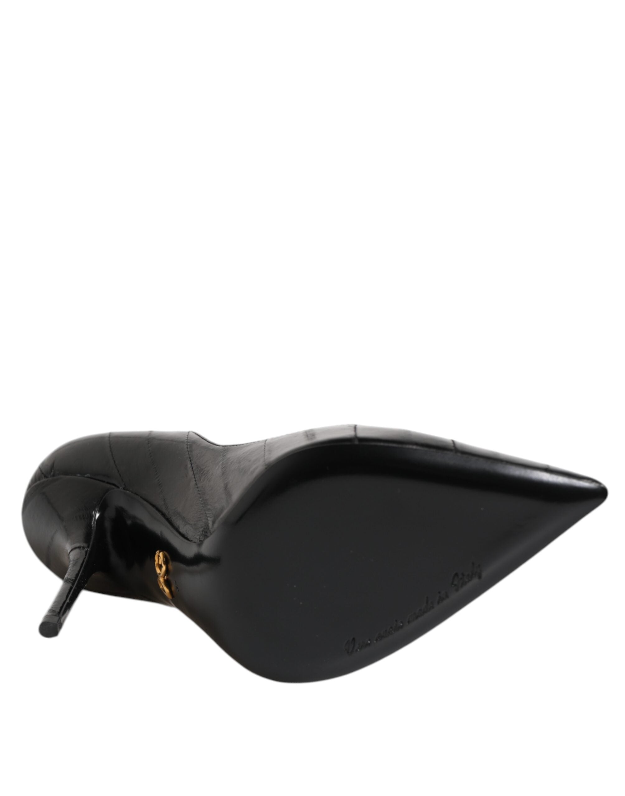 Dolce & Gabbana Black Leather High Heel Stiletto Pumps