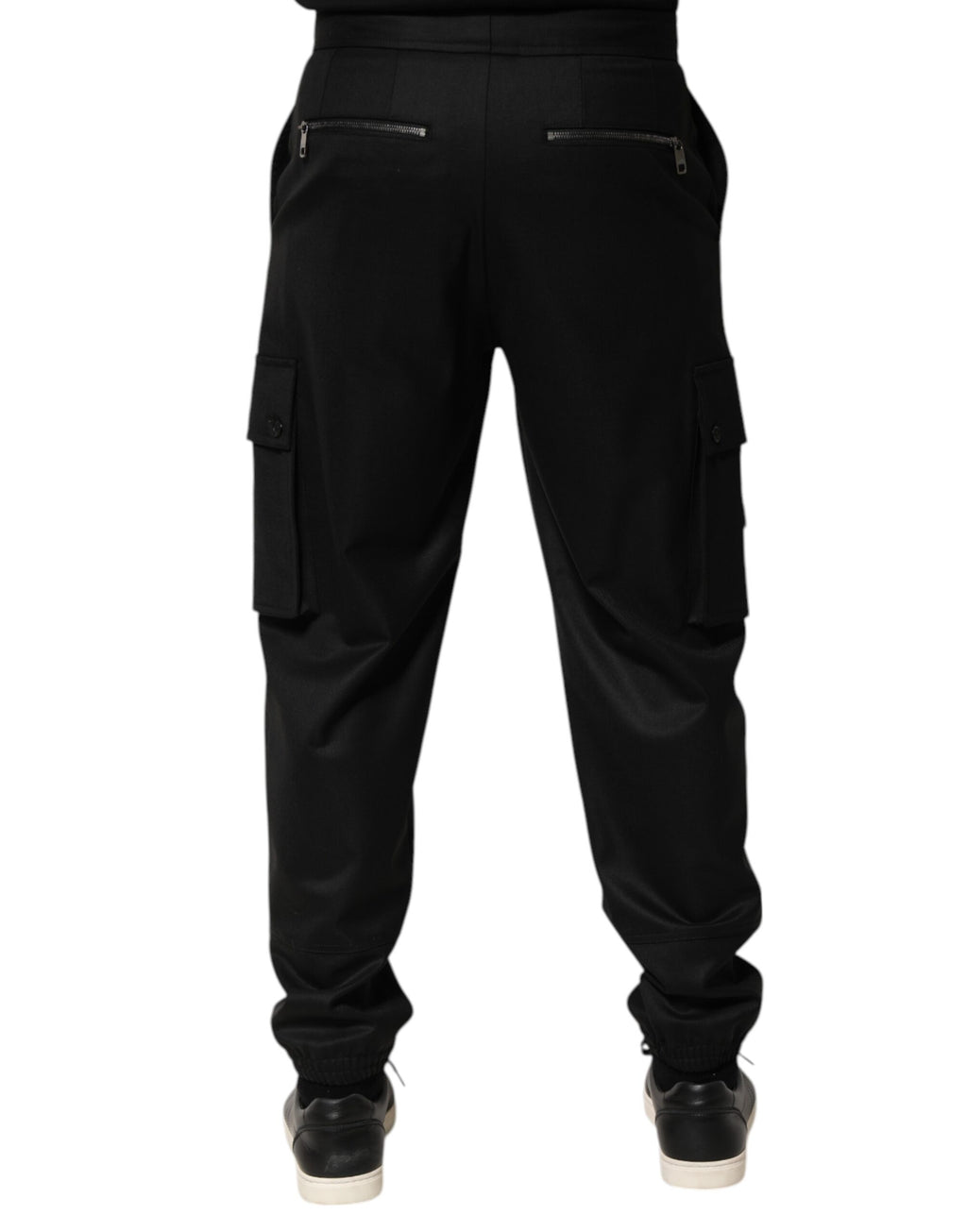 Dolce & Gabbana Solid Black Cargo Jogger Men's Sweatpants Trousers