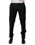 Dolce & Gabbana Schwarz-Weiß gestreift Wolle Männer Hose Hose