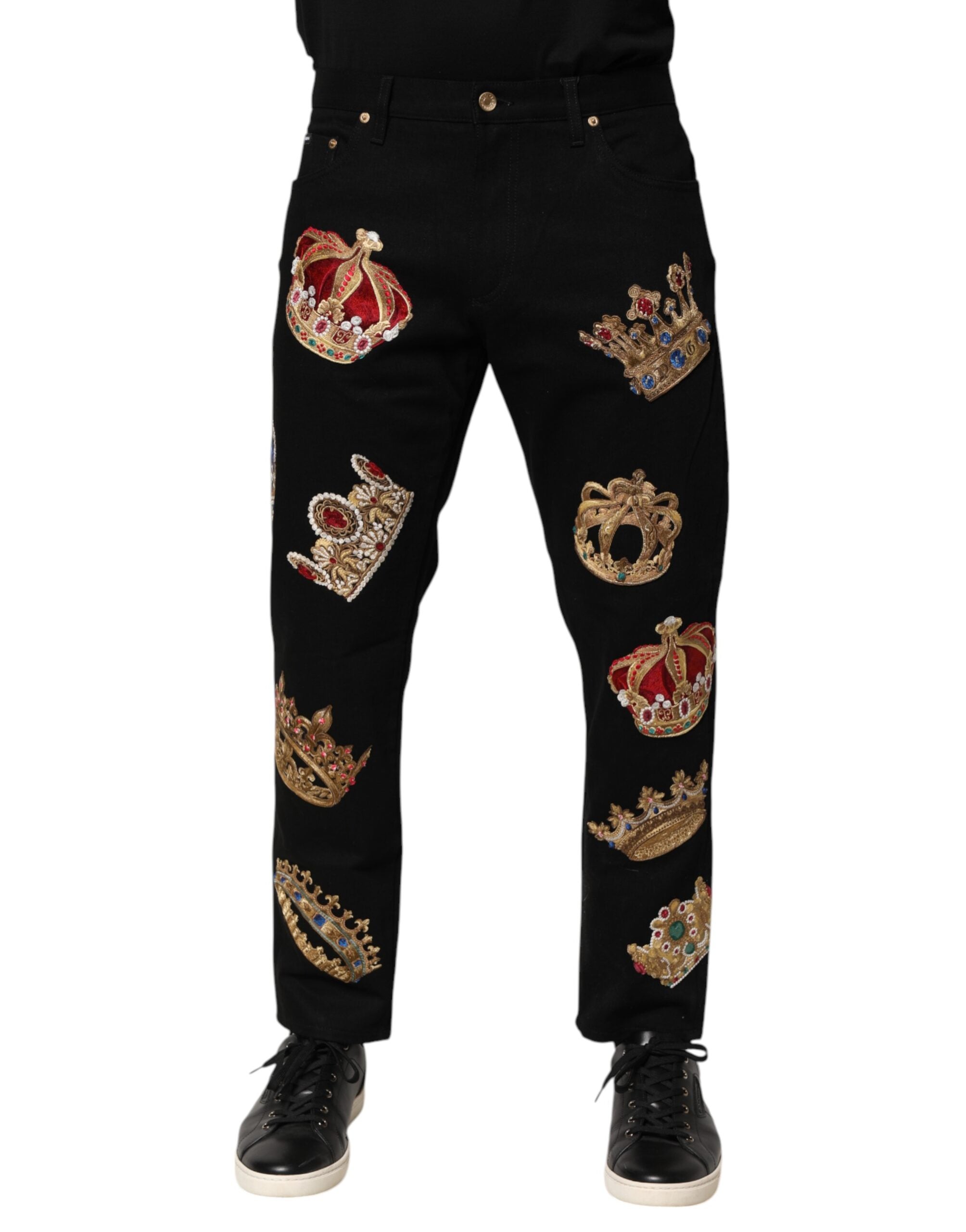 Dolce & Gabbana Schwarz Barock Royal Männer Kleid Hose Hose
