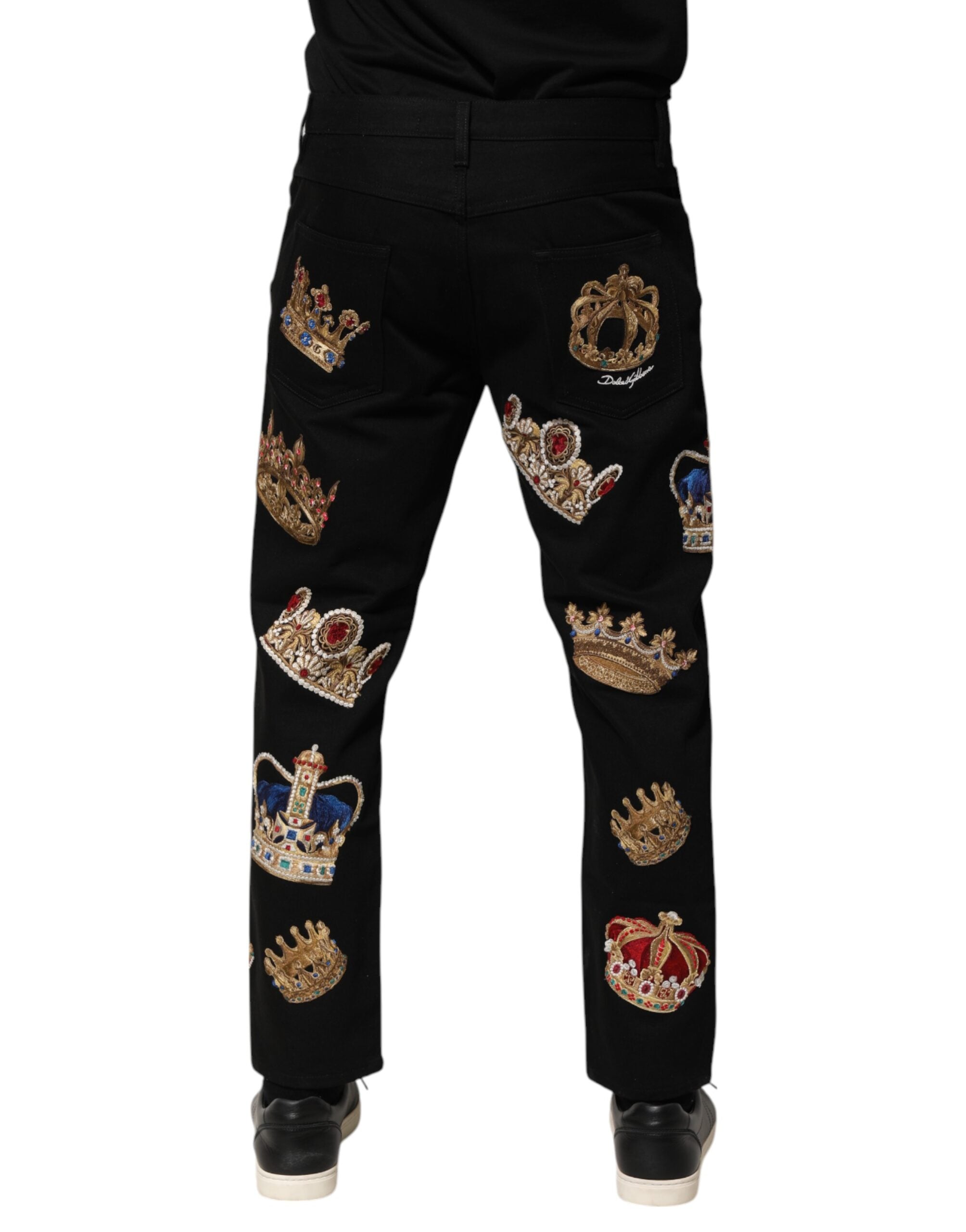 Dolce & Gabbana Schwarz Barock Royal Männer Kleid Hose Hose