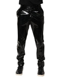 Dolce & Gabbana Schwarze Polyester Mid Waist Herren Hosen Hosen