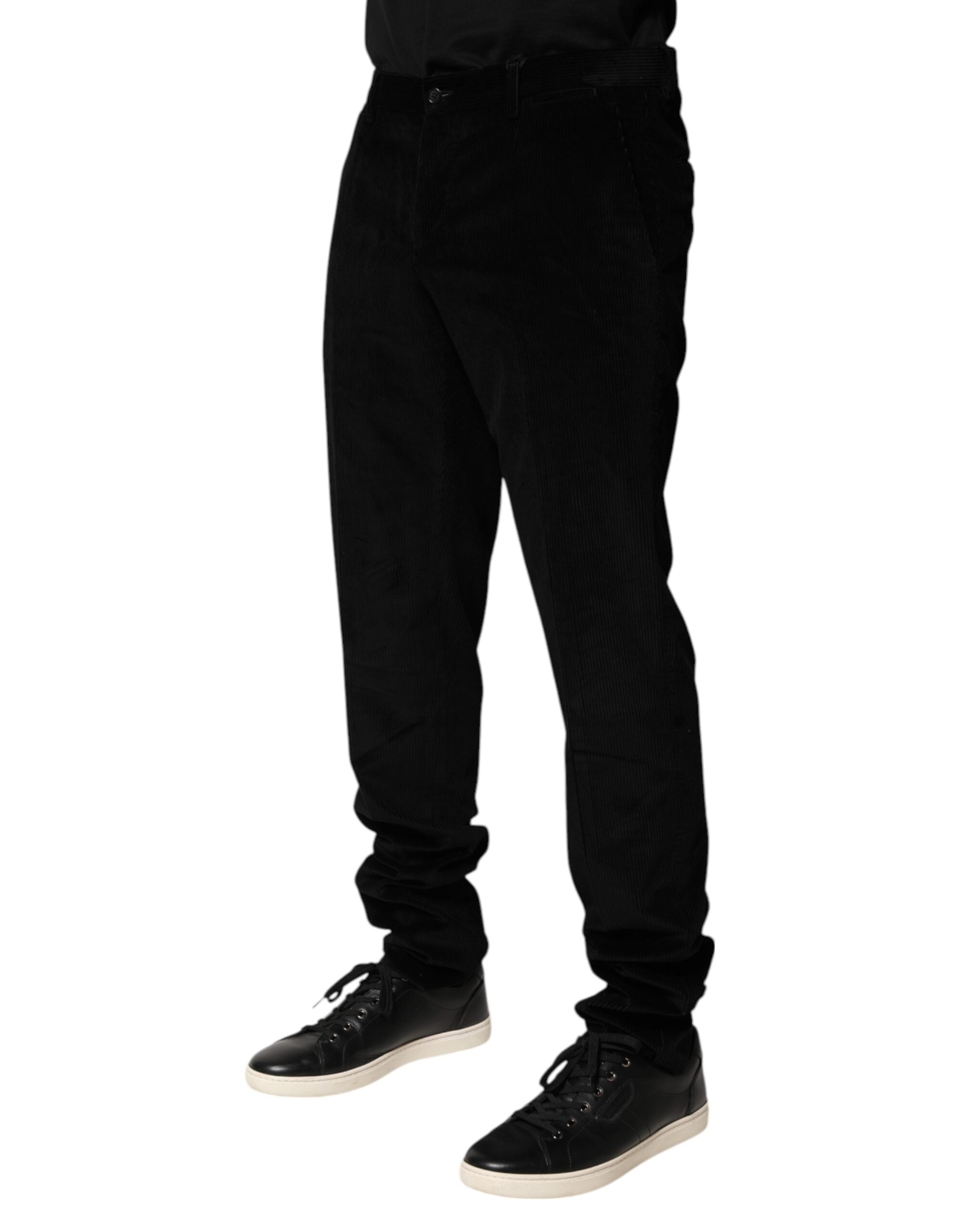 Dolce & Gabbana Schwarze Baumwolle Männer Kleid Formale Hose Hose