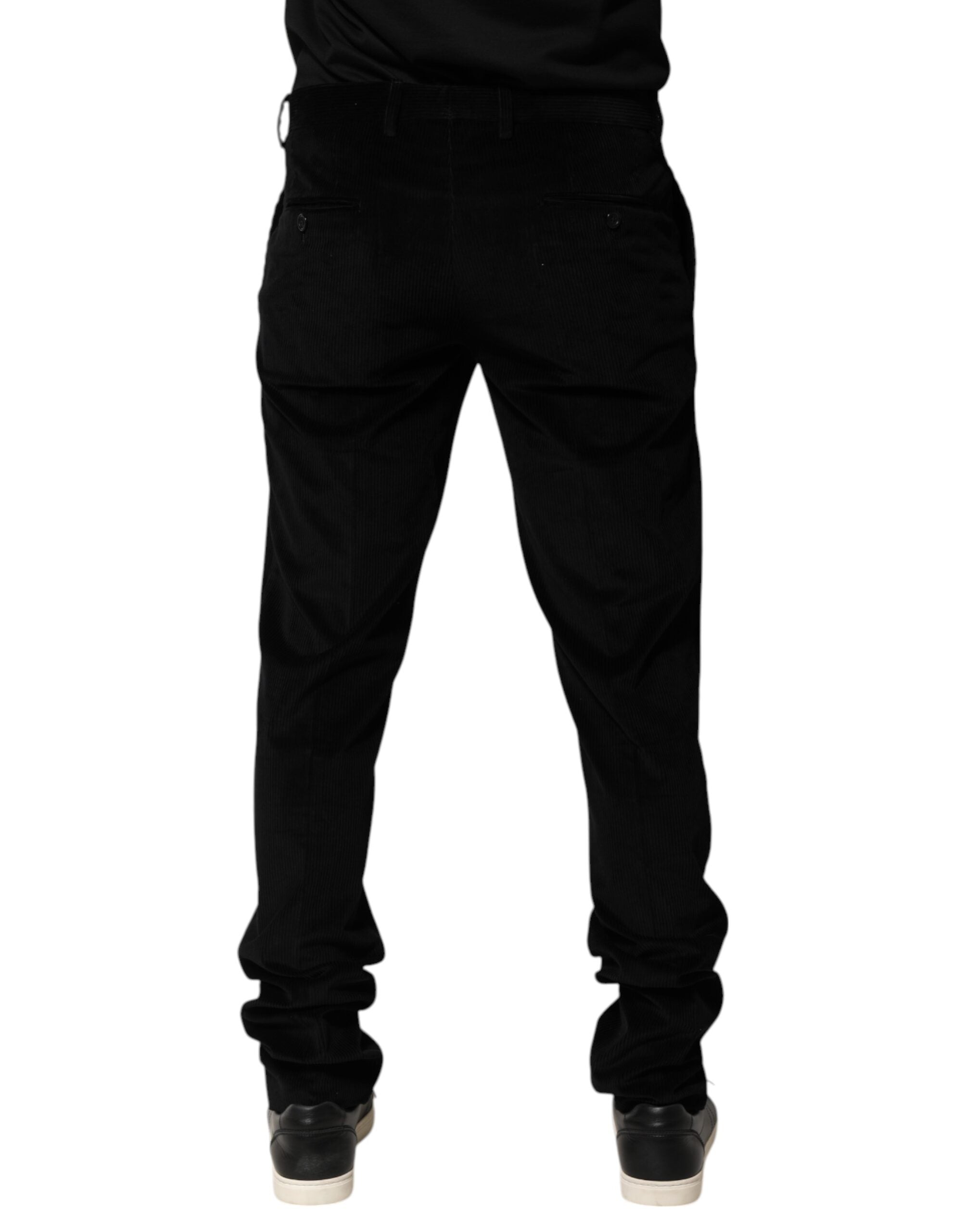 Dolce & Gabbana Schwarze Baumwolle Männer Kleid Formale Hose Hose
