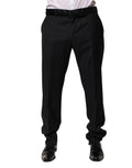 Dolce & Gabbana Schwarze Wolle Herren Formal Dress Hosen Hosen