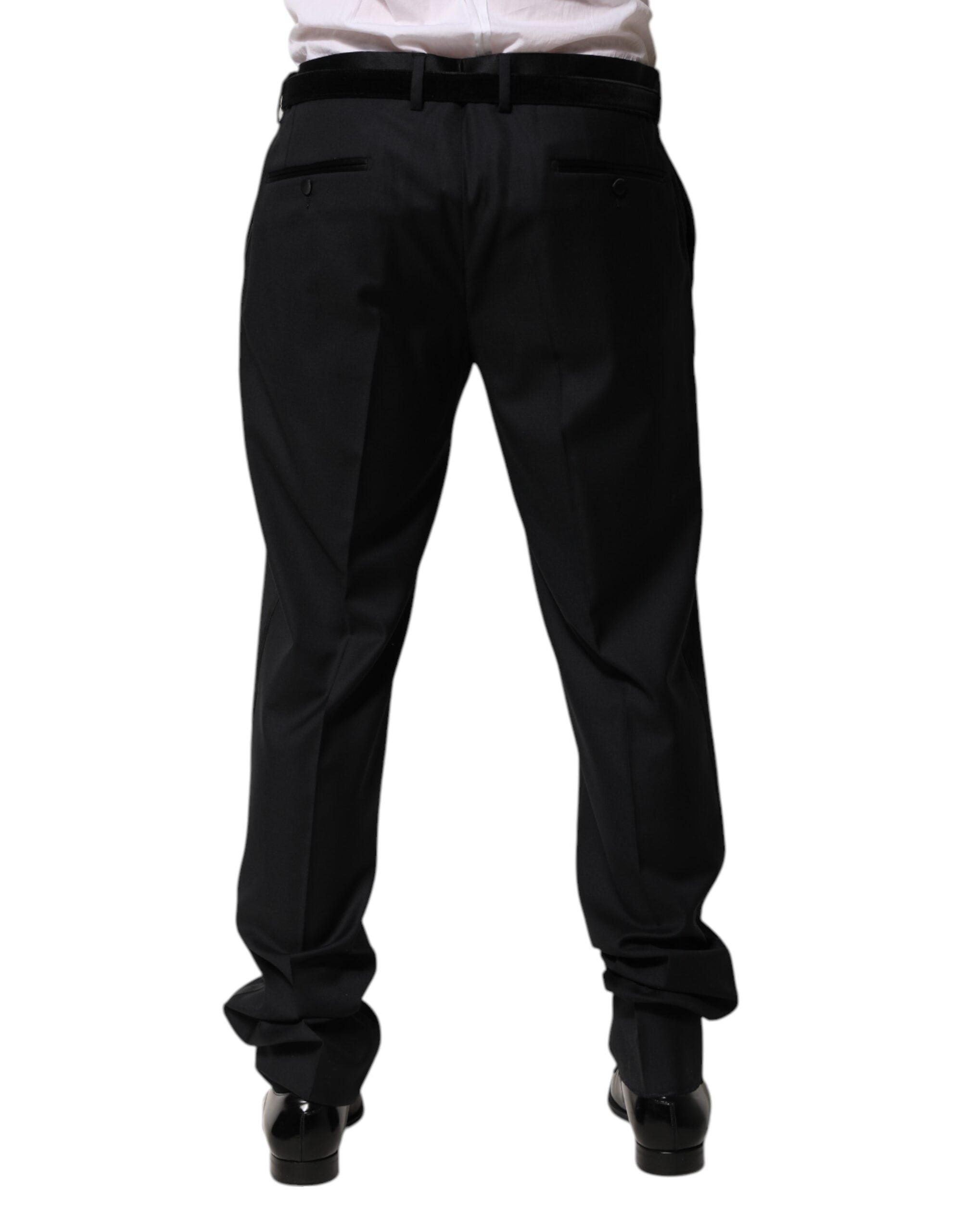 Dolce & Gabbana Schwarze Wolle Herren Formal Dress Hosen Hosen
