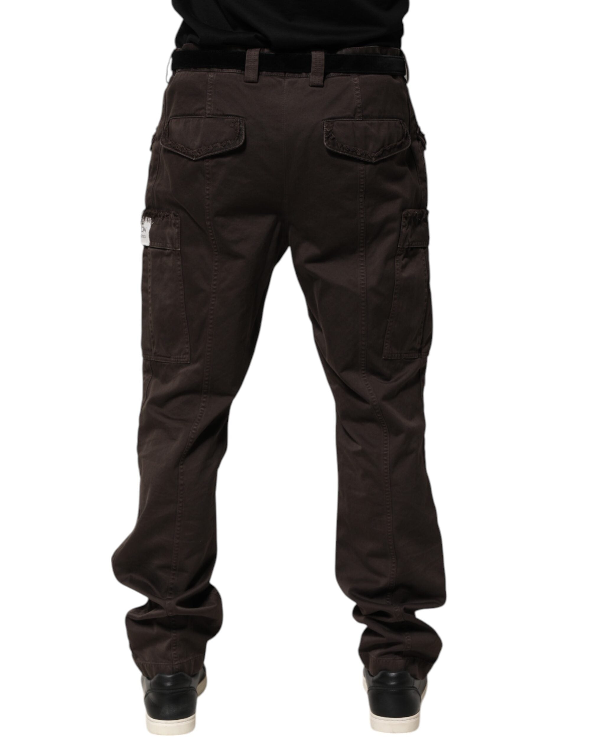 Dolce & Gabbana Brown Cotton Stretch Cargo Men's Pants Trousers