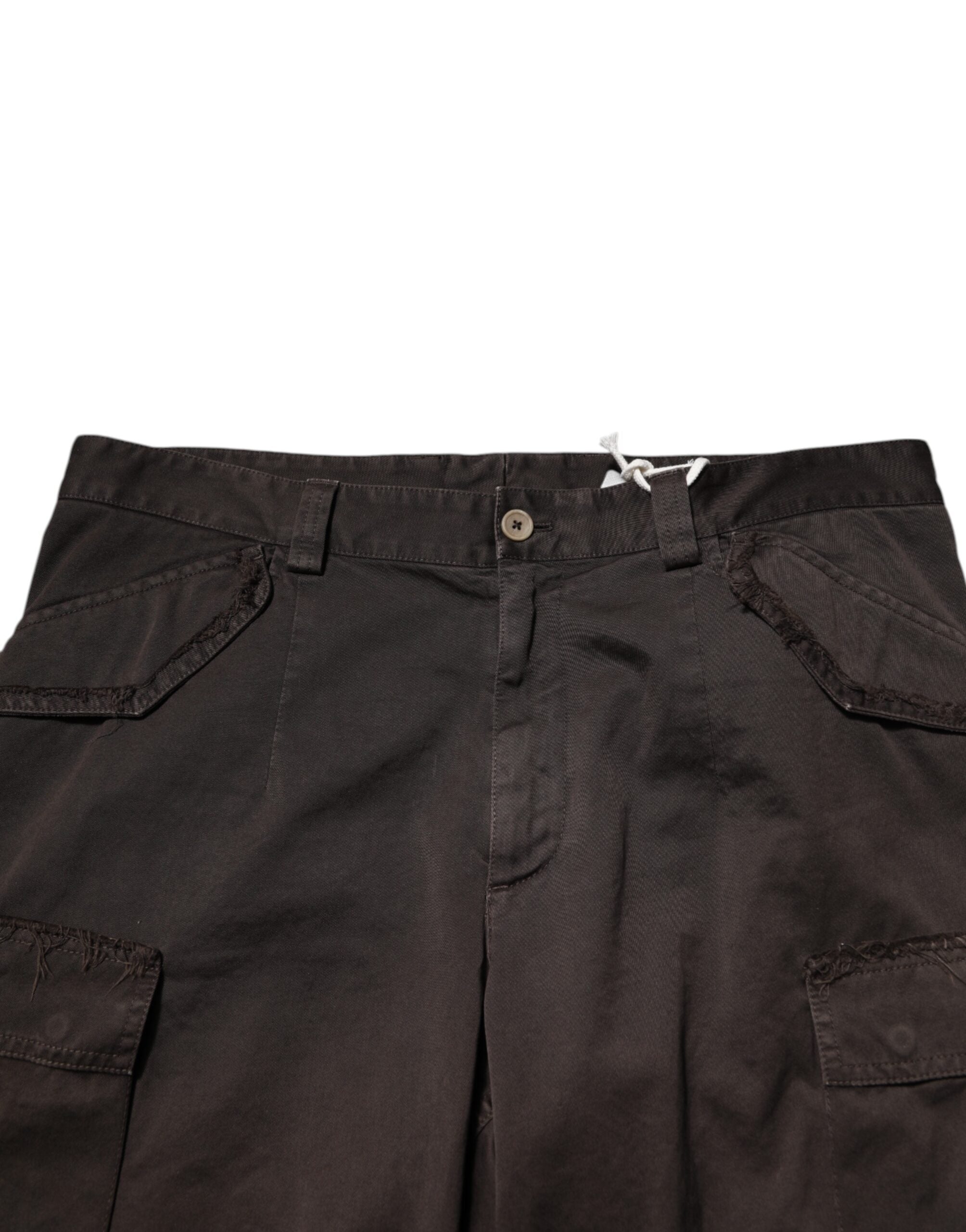 Dolce & Gabbana Brown Cotton Stretch Cargo Men's Pants Trousers