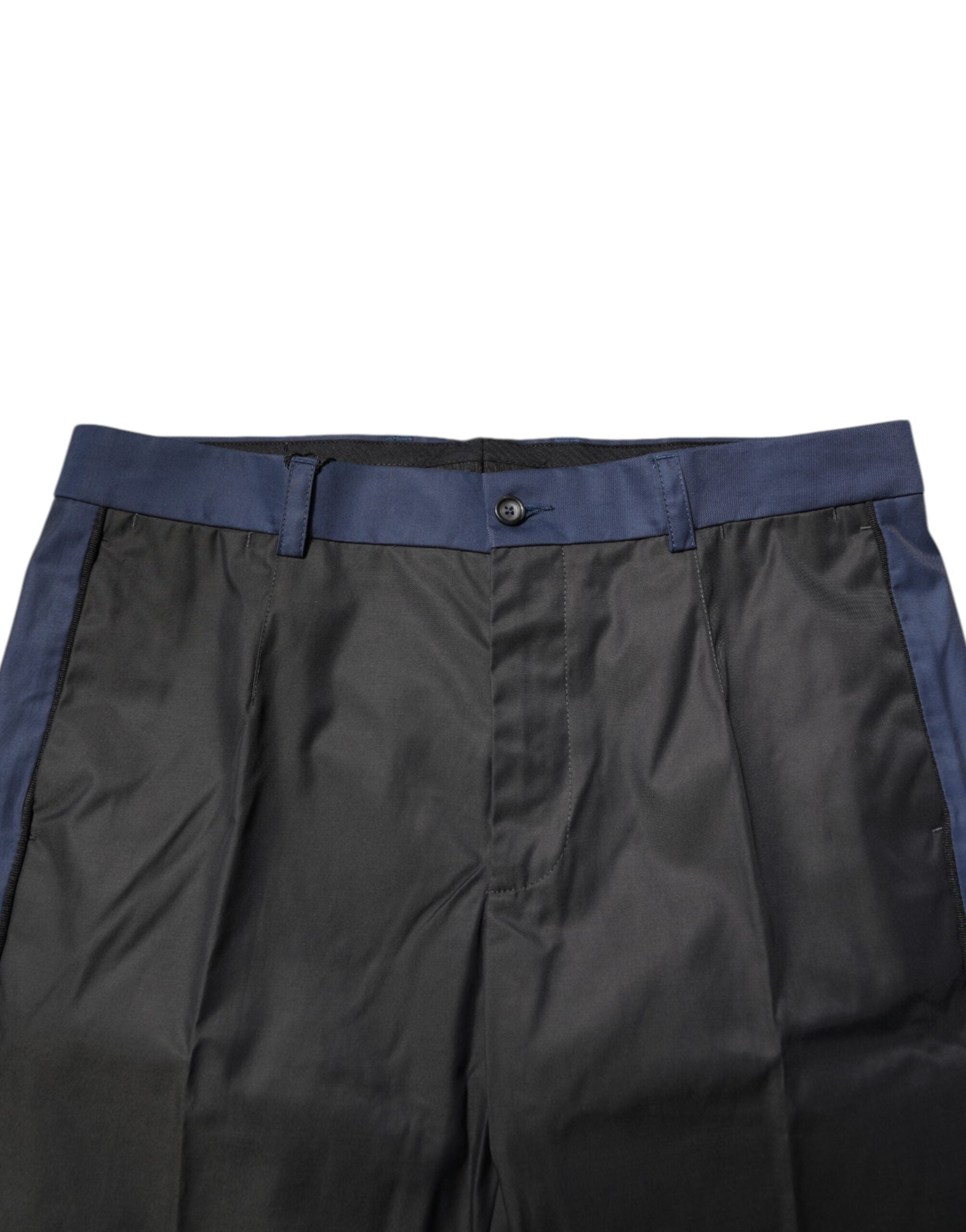 Dolce & Gabbana Grey Blue Cotton 3/4 Chinos Crop Trousers