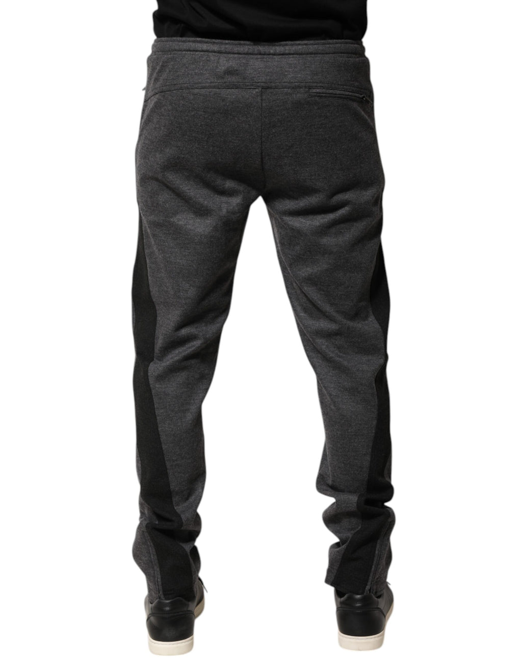 Dolce & Gabbana Grey Black Wool Blend Jogger Sweatpants