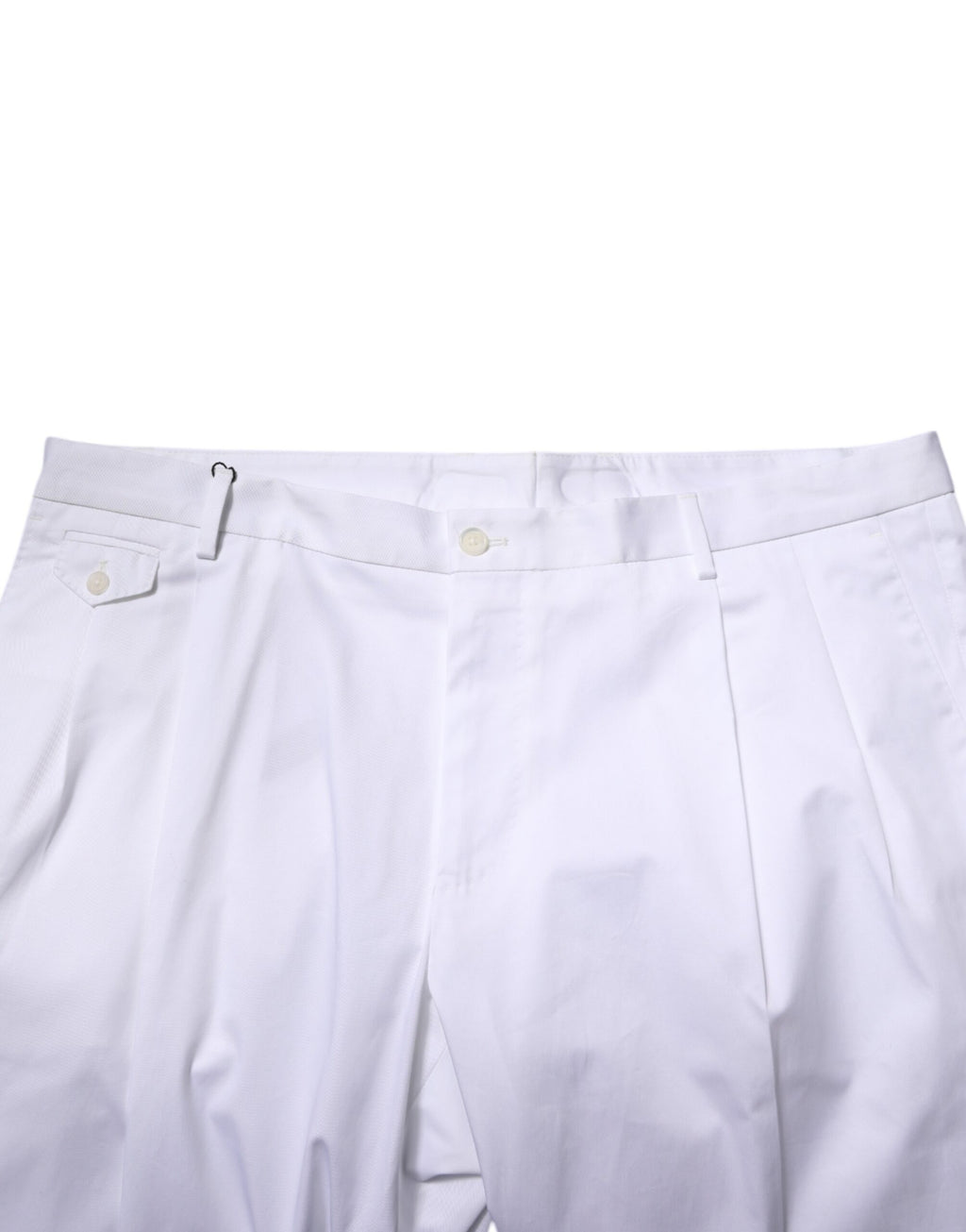 Dolce & Gabbana White Cotton Dress Slim Formal Trousers