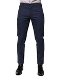 Dolce & Gabbana Blaue Baumwolle konisch zulaufend Herren Formal Hosen Hosen