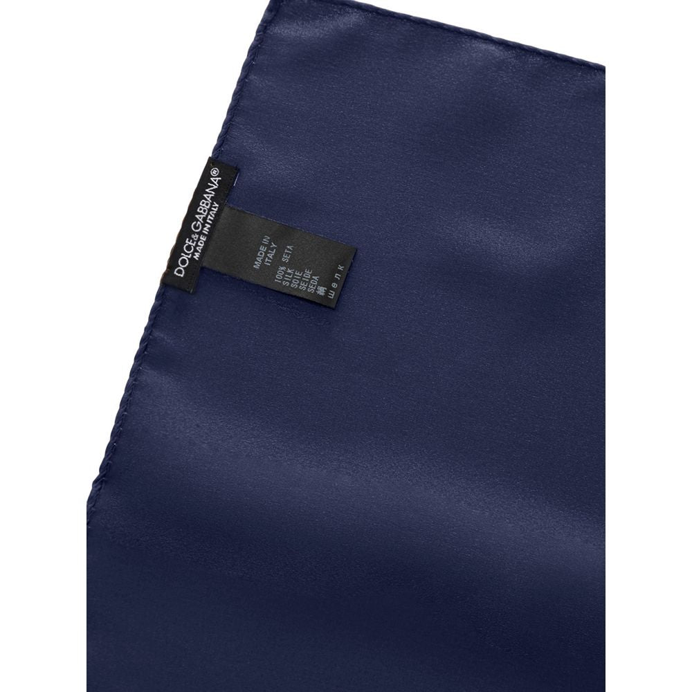Dolce & Gabbana Einstecktuch aus blauer Seide
