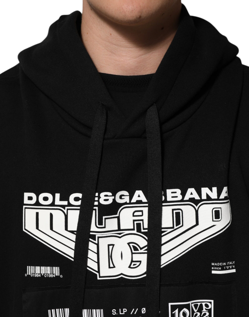 Dolce & Gabbana Black DG Milano Logo Print Cotton Hoodie