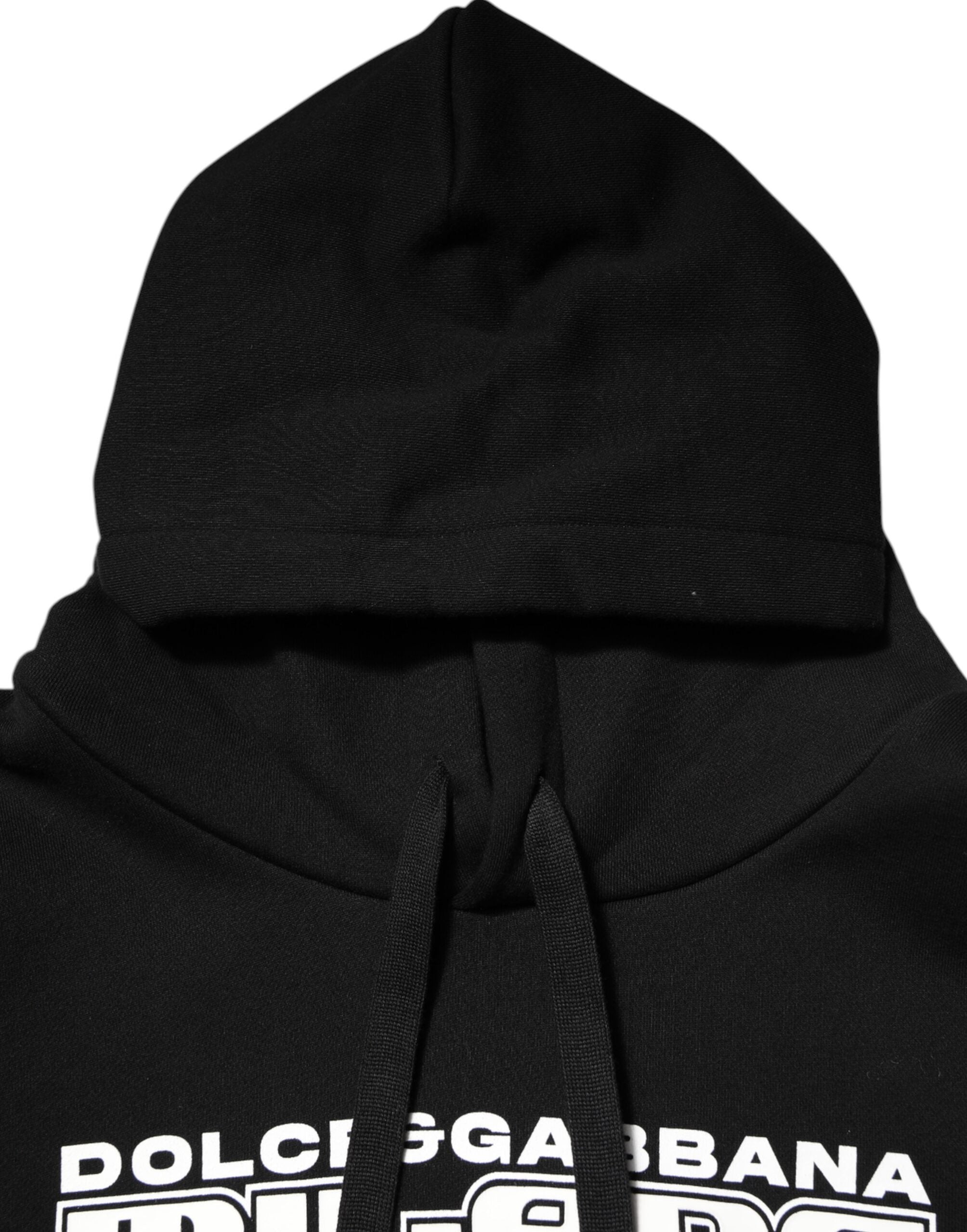 Dolce & Gabbana Black DG Milano Logo Print Cotton Hoodie