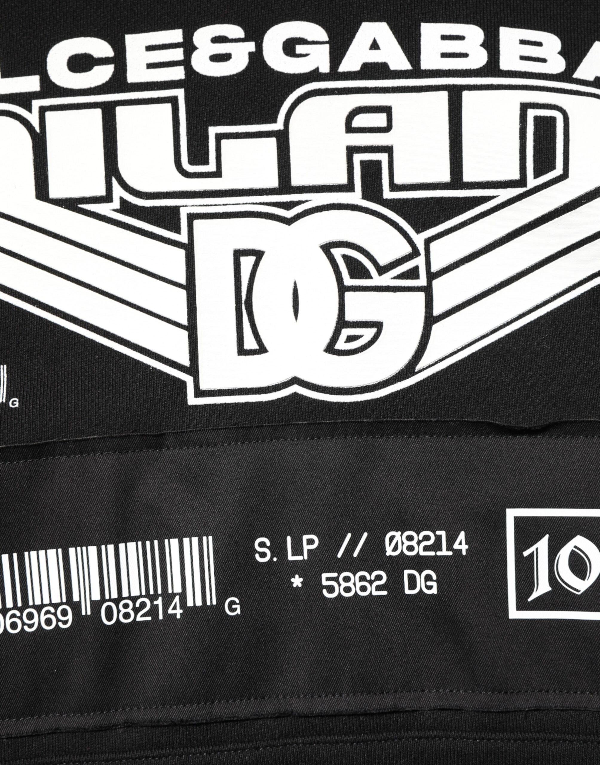 Dolce & Gabbana Black DG Milano Logo Print Cotton Hoodie