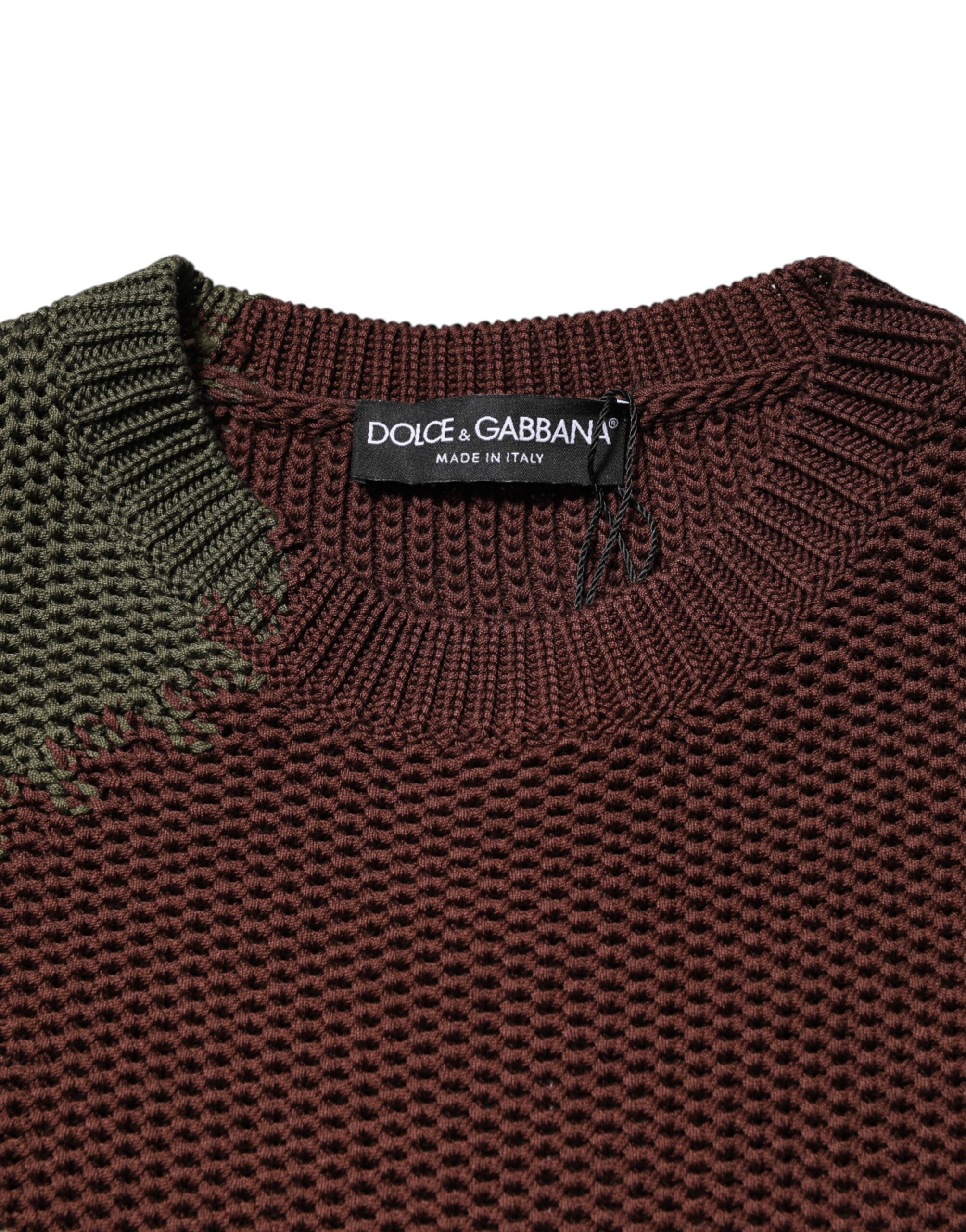 Dolce & Gabbana Multicolor Baumwolle Abstrakt Männer Pullover Sweater
