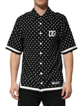 Dolce & Gabbana Black Polka-Dot Short-Sleeved Polo T-Shirt with Collar