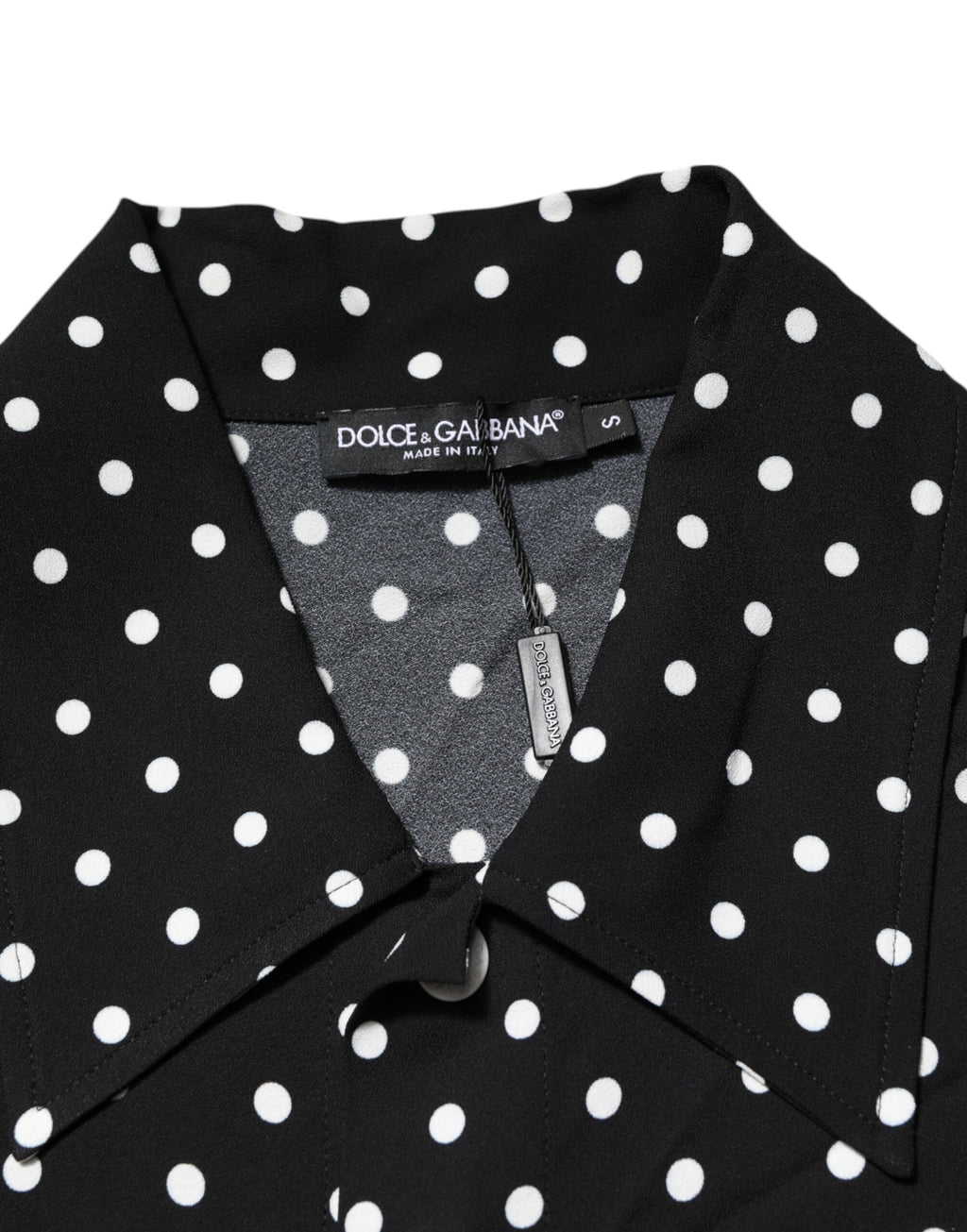 Dolce & Gabbana Black Polka-Dot Short-Sleeved Polo T-Shirt with Collar