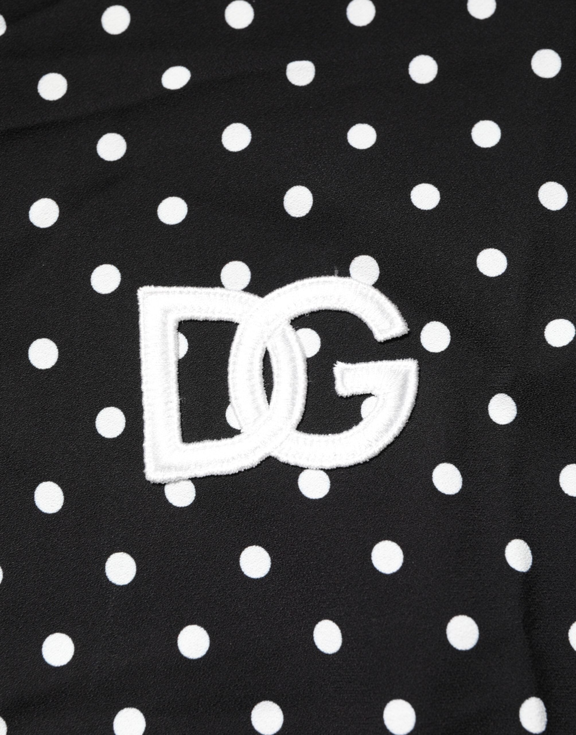 Dolce & Gabbana Black Polka-Dot Short-Sleeved Polo T-Shirt with Collar