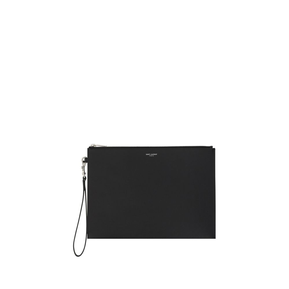 Saint Laurent Schwarze Kalbsleder Bos Taurus Sonstige Accessoires