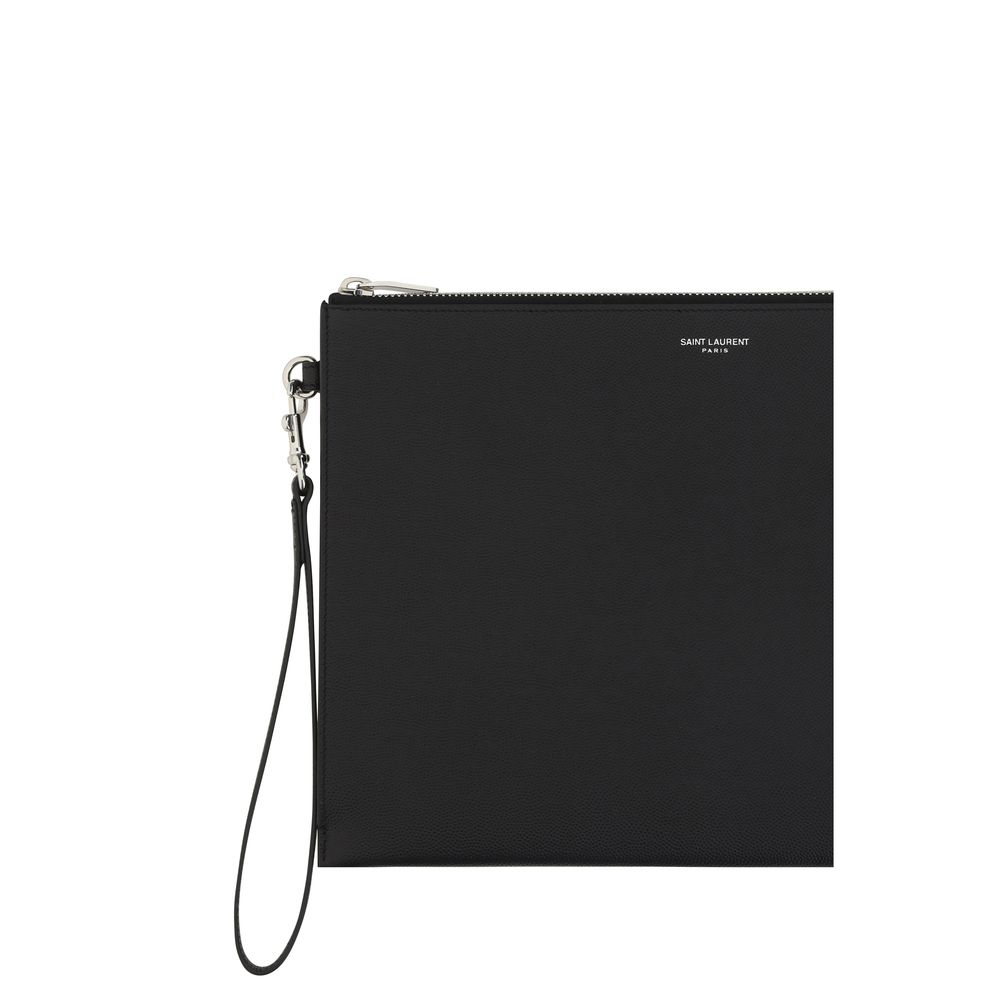 Saint Laurent Schwarze Kalbsleder Bos Taurus Sonstige Accessoires