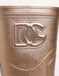 Dolce & Gabbana Rose Gold Gummi Pull On Regen Stiefel Schuhe