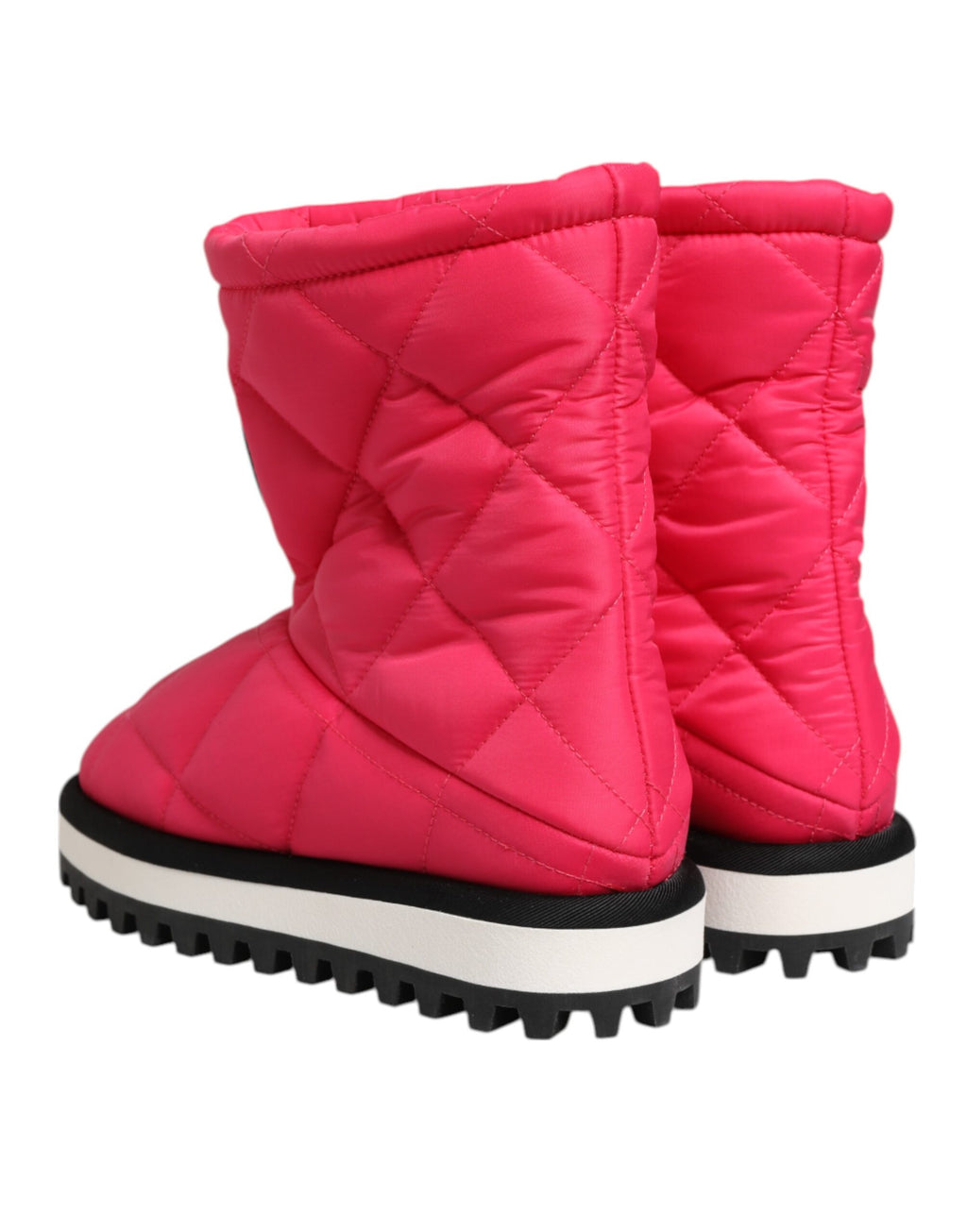 Dolce & Gabbana Pink White Viscose Padded Mid-Calf Boots Shoes