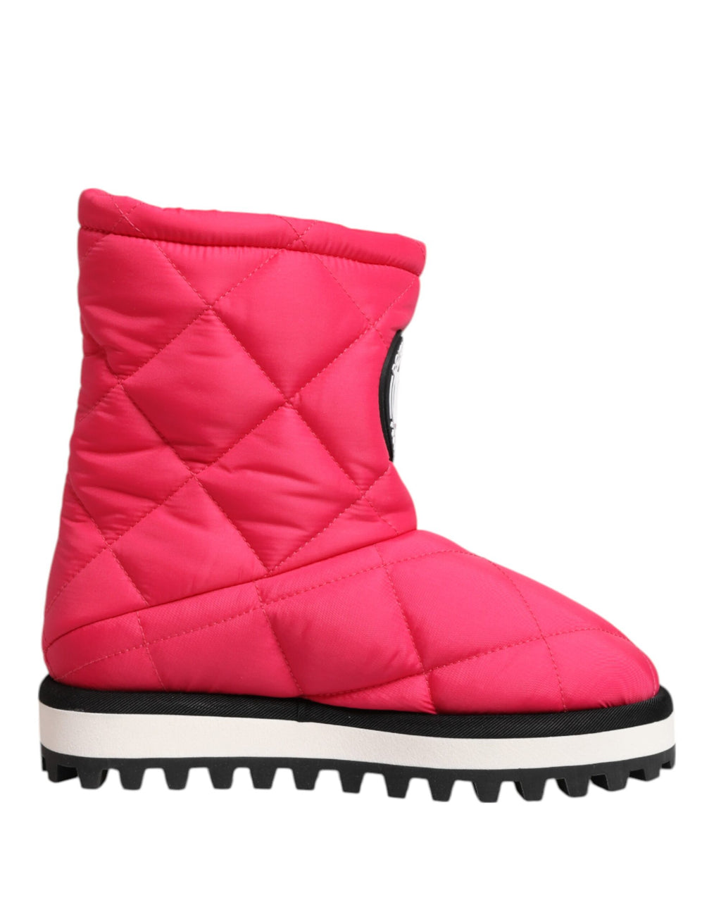 Dolce & Gabbana Pink White Viscose Padded Mid-Calf Boots Shoes