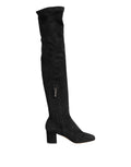 Dolce & Gabbana Black Suede Knee-High Boots Shoes