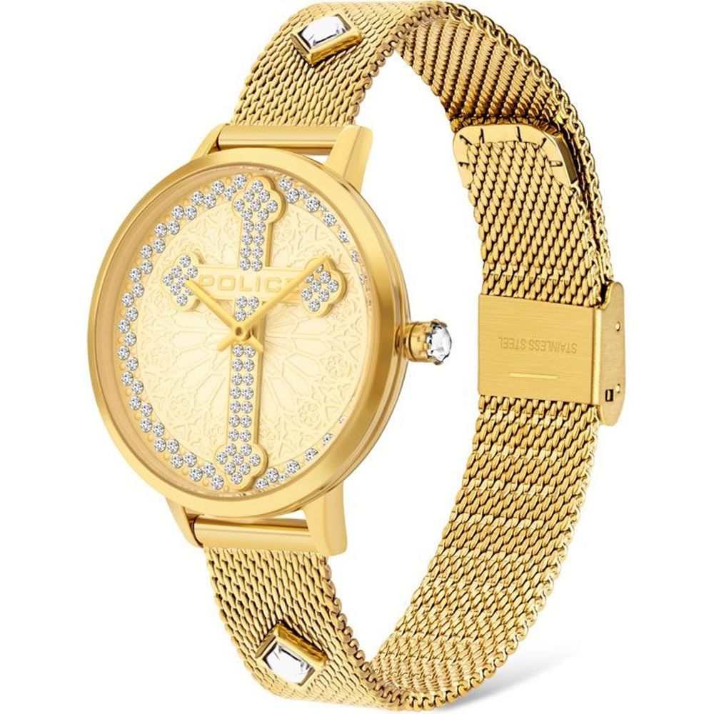 Police Goldene Edelstahl-Dress-Uhr