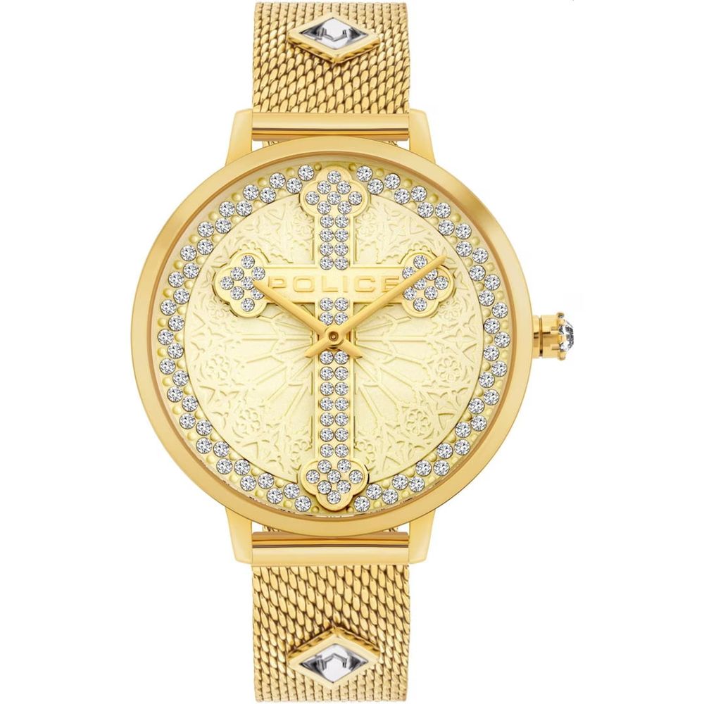 Police Goldene Edelstahl-Dress-Uhr