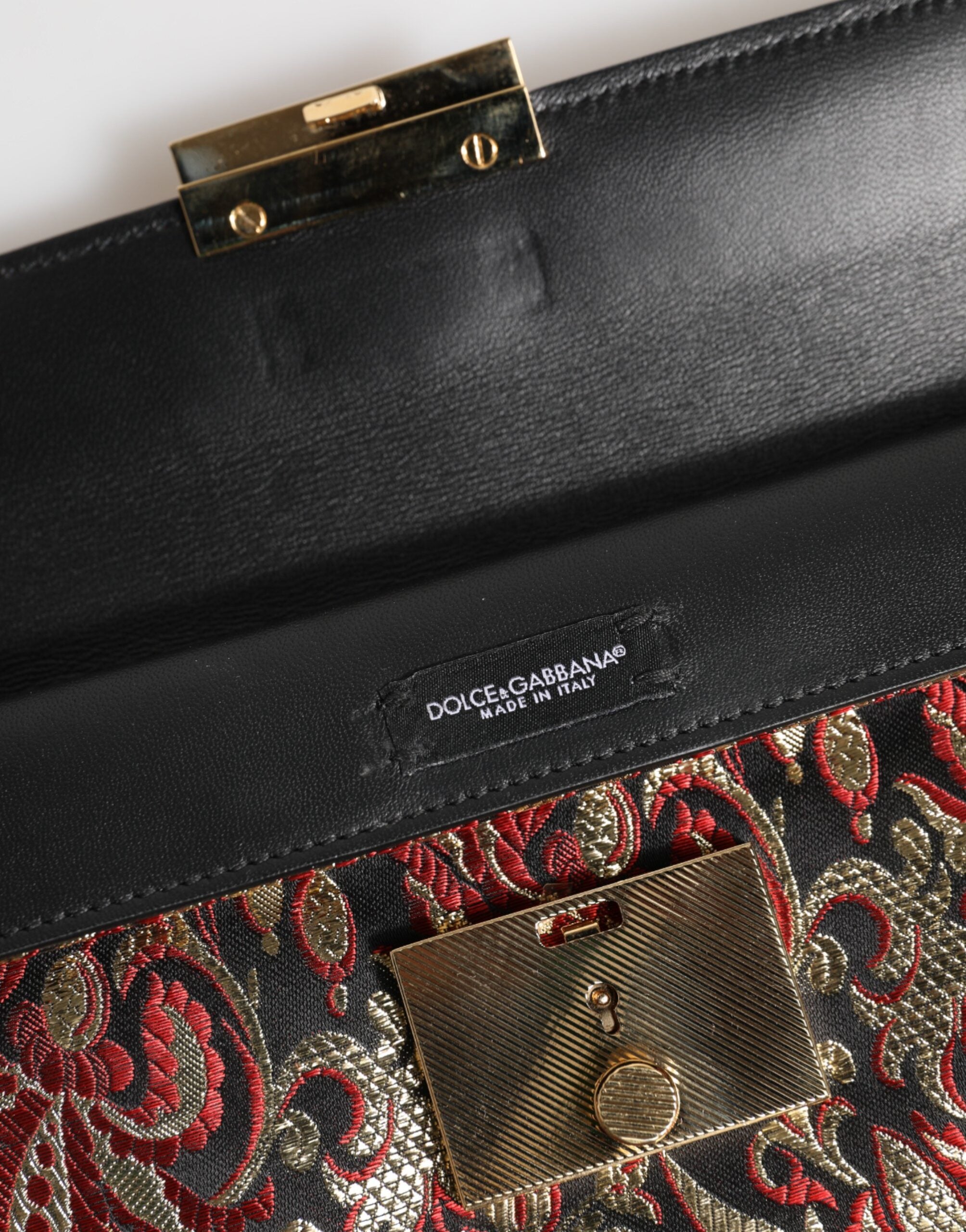Dolce & Gabbana Multicolor Jacquard Floral Dokument Aktentasche Tasche