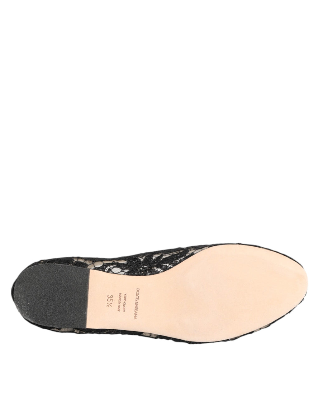 Dolce & Gabbana Schwarz Taormina Spitze Kristalle Flats Schuhe