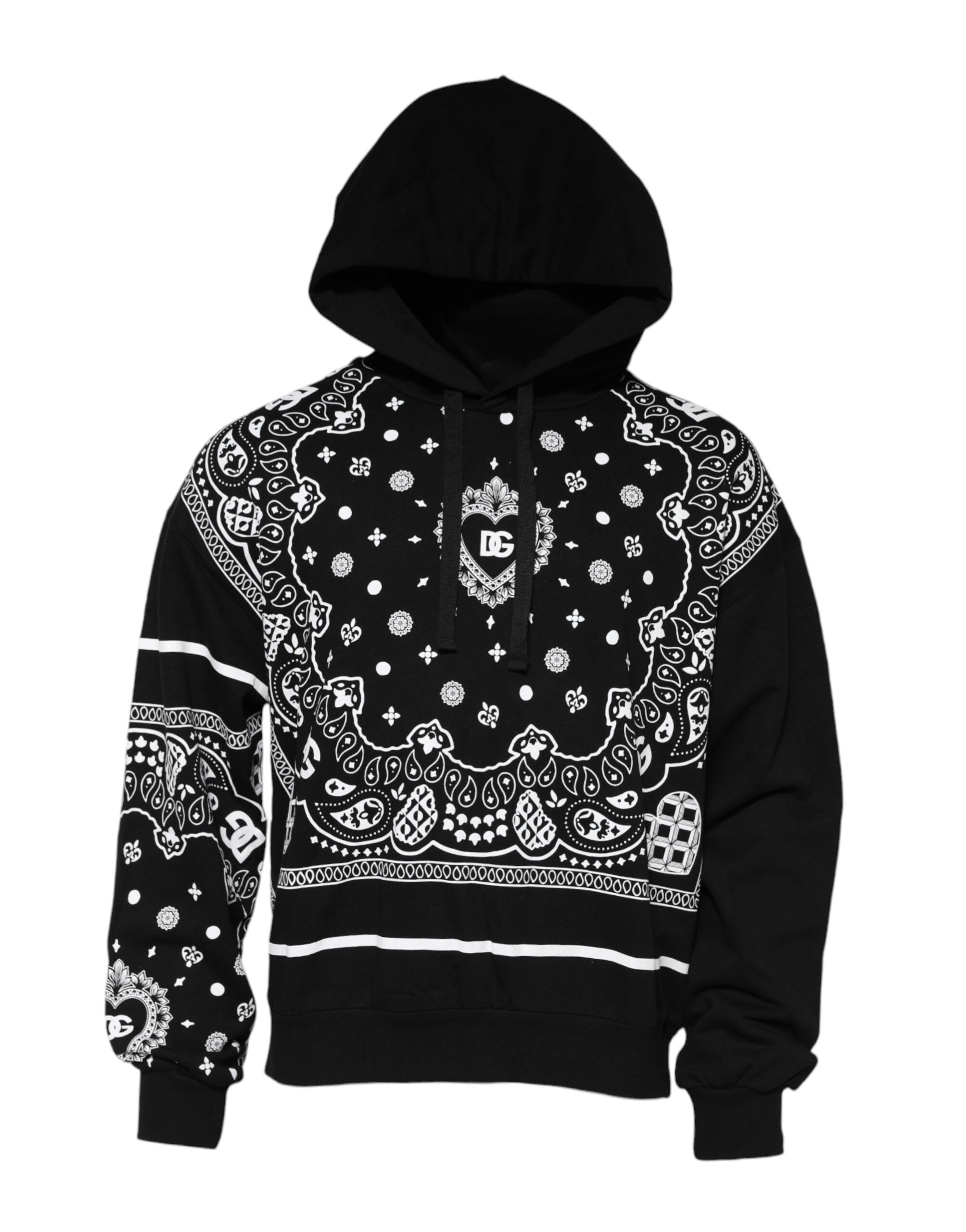 Dolce & Gabbana Men's Black Bandana Hoodie Pullover