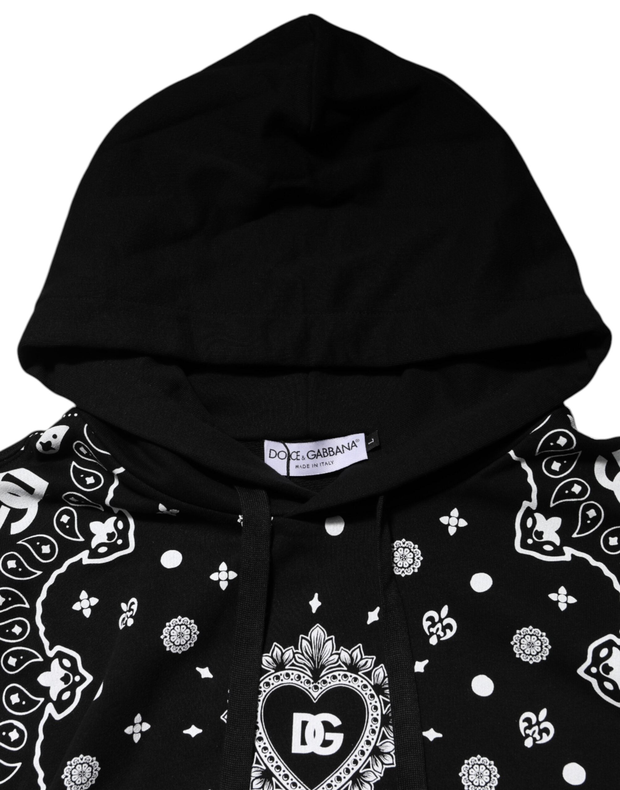 Dolce & Gabbana Men's Black Bandana Hoodie Pullover