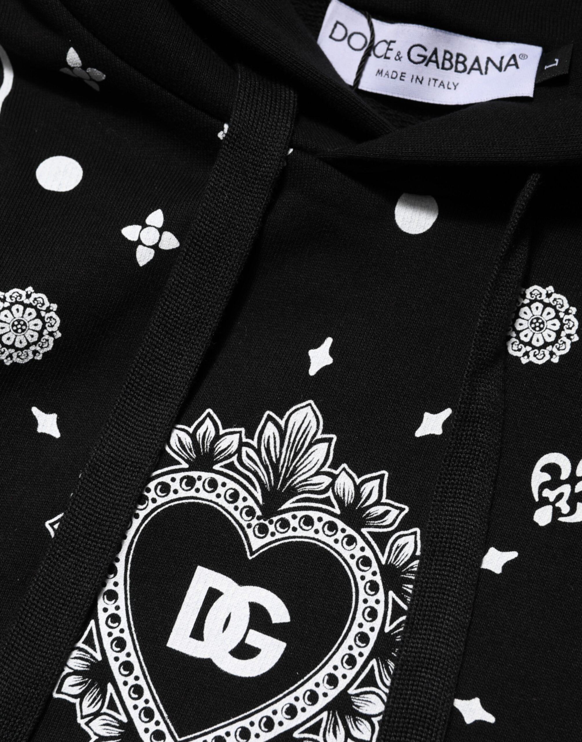 Dolce & Gabbana Men's Black Bandana Hoodie Pullover