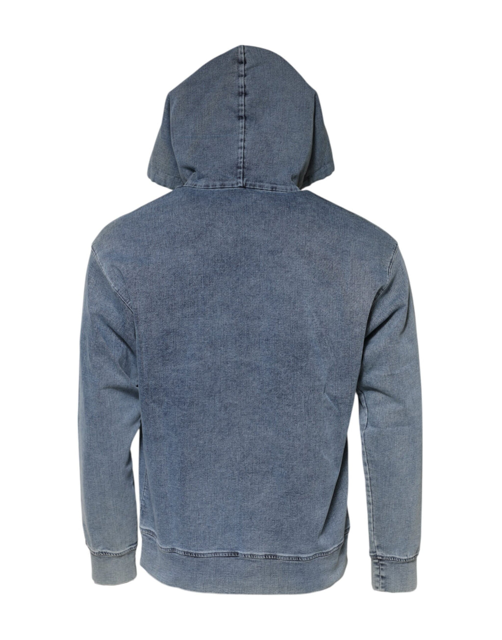 Dolce & Gabbana Blue Cotton-Blend Hooded Sweatshirt Pullover