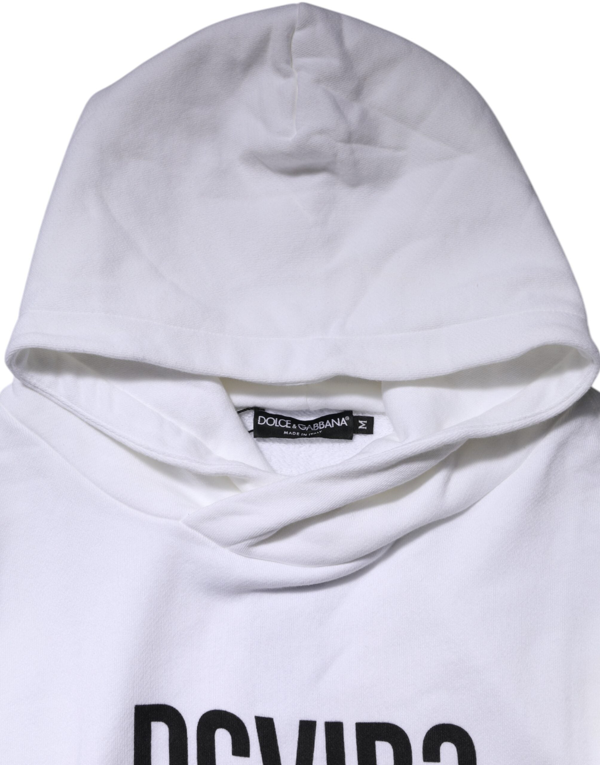 Dolce & Gabbana Weißes DG Vib3 Herren Sweatshirt mit Kapuze Pullover