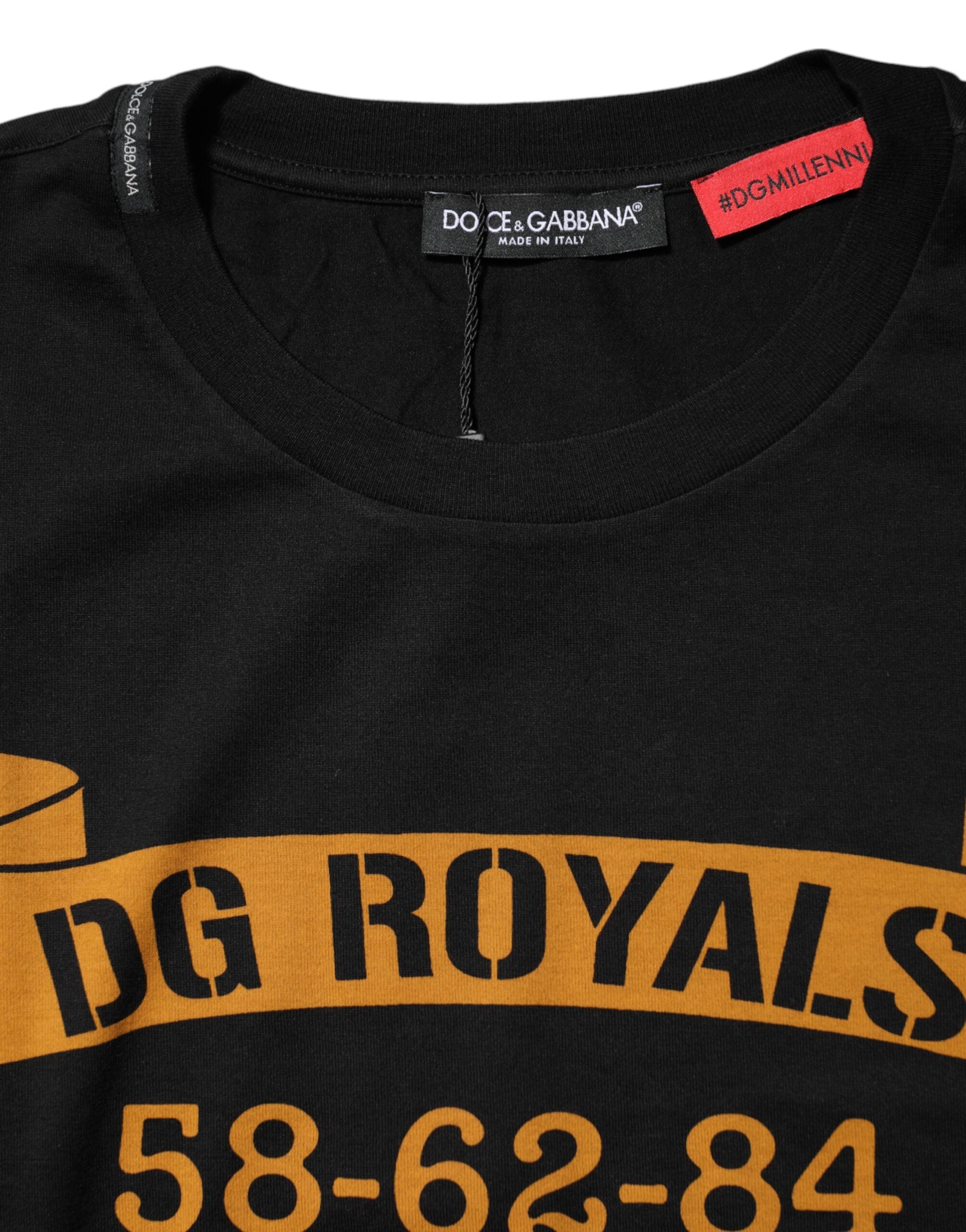 Dolce & Gabbana Black DG Royals Cotton Crewneck T-Shirt