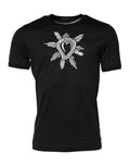 Dolce & Gabbana Black Sacred Heart Cotton Crewneck T-Shirt