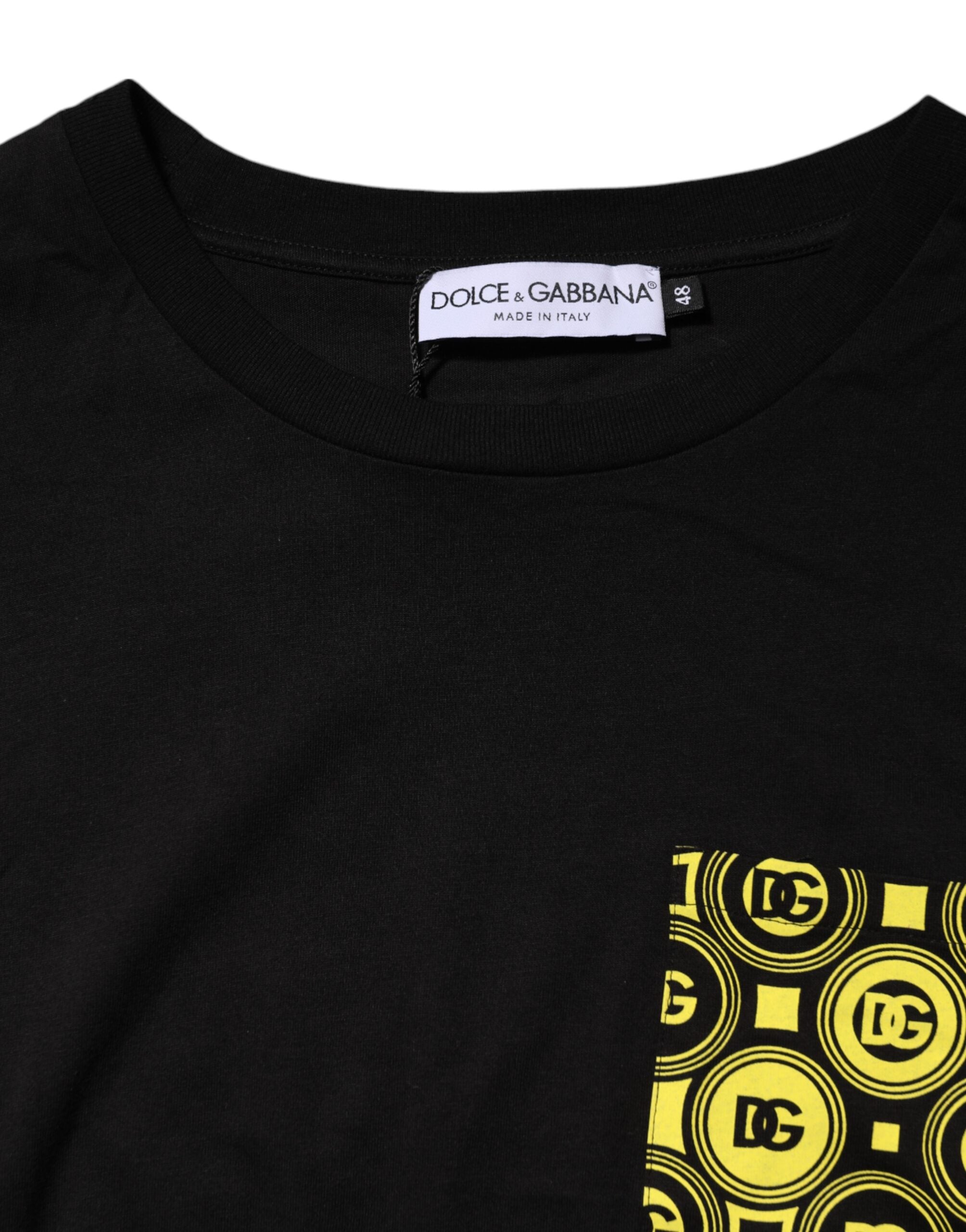 Dolce & Gabbana Black Cotton Minimalist Crewneck T-Shirt