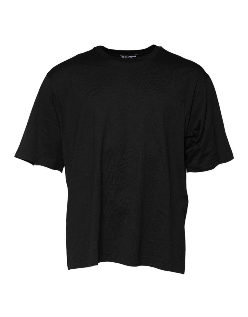 Dolce & Gabbana Black Cotton Crew-Neck Short-Sleeve T-Shirt