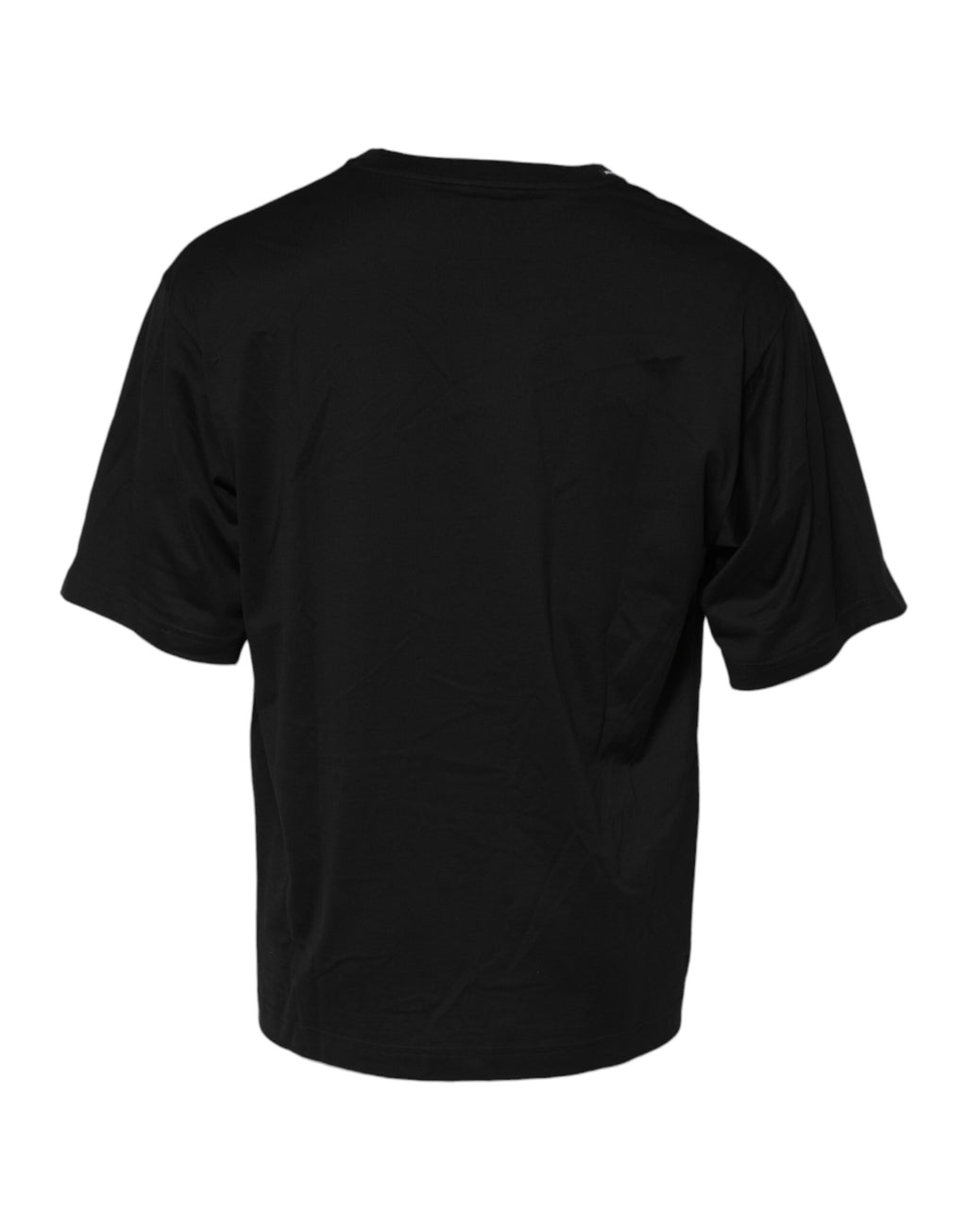 Dolce & Gabbana Black Cotton Crew-Neck Short-Sleeve T-Shirt