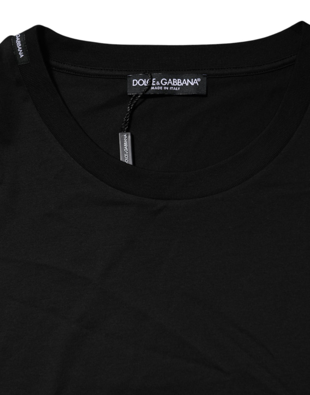 Dolce & Gabbana Black Cotton Crew-Neck Short-Sleeve T-Shirt